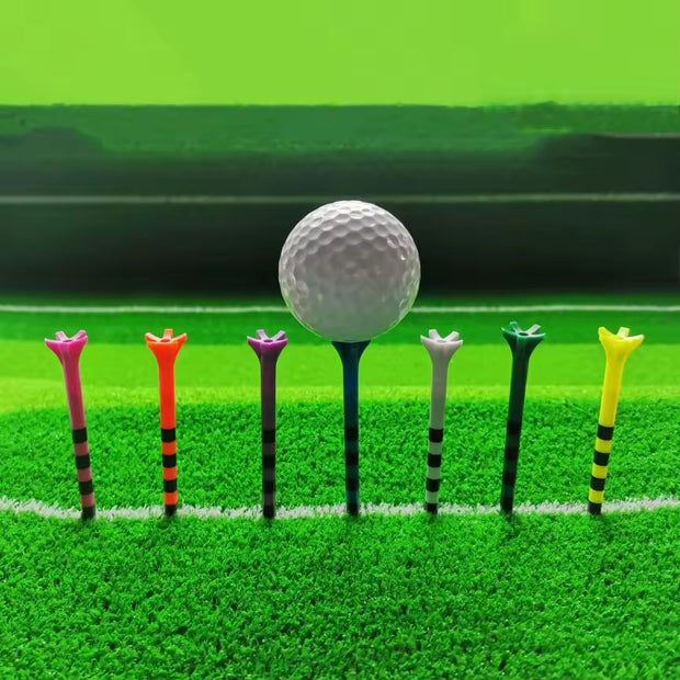 Colorful stripe 5 Prong Plastic Golf Tees, New design Plastic Golf Tees More Durable and Stable Tee
