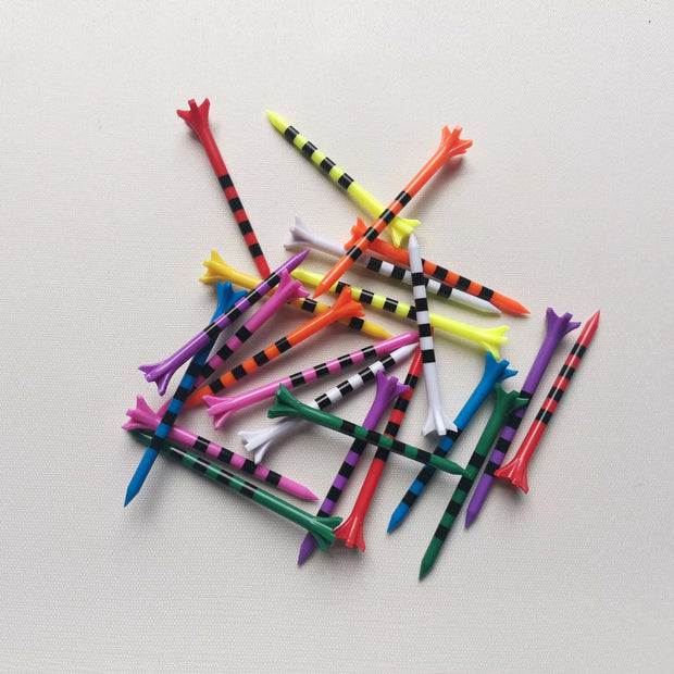 Colorful stripe 5 Prong Plastic Golf Tees, New design Plastic Golf Tees More Durable and Stable Tee