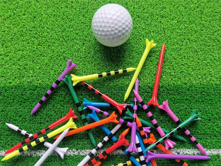 Colorful stripe 5 Prong Plastic Golf Tees, New design Plastic Golf Tees More Durable and Stable Tee