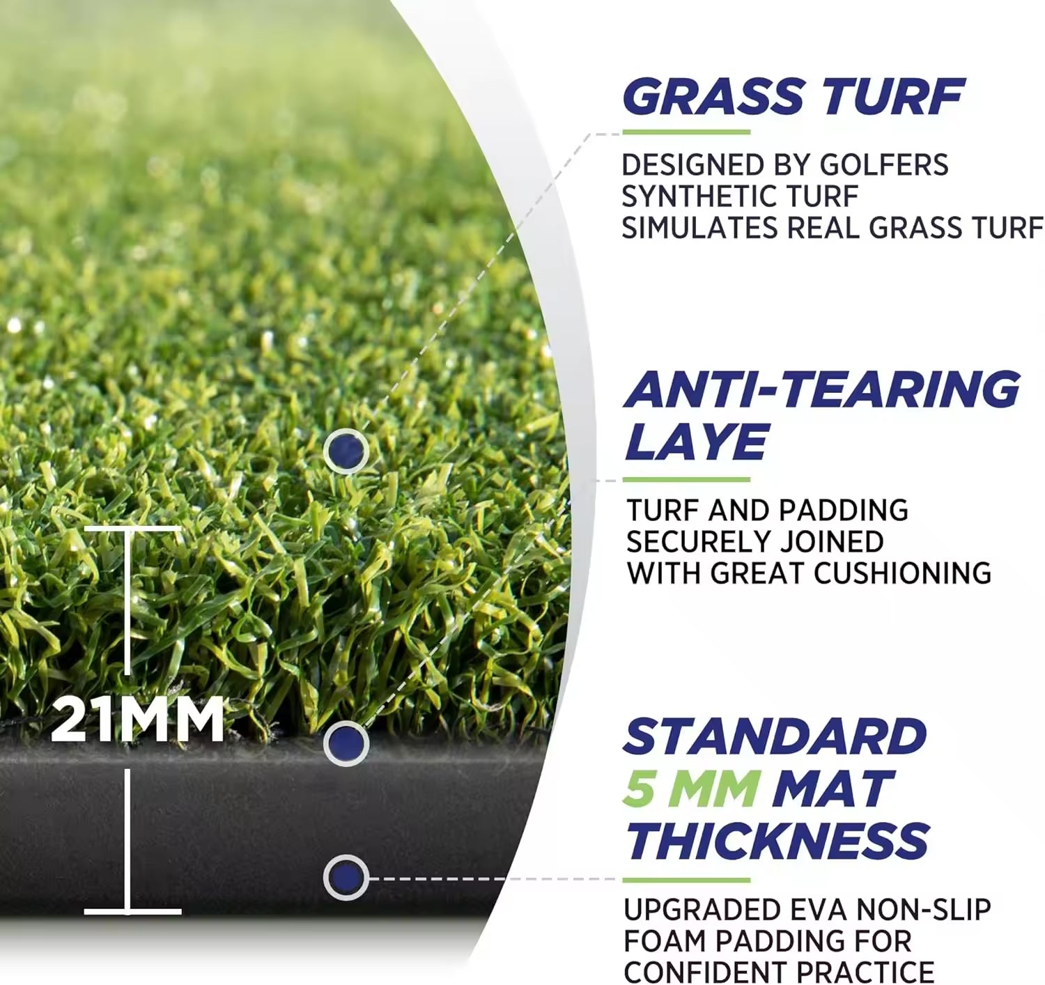 Artificial Hitting Premium Golf Mats Indoor Golf Mat for Backyard Indoor Outdoor