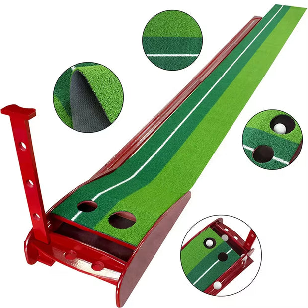 Mini Golf Putting Mat with Automatic Ball Return – Indoor/Outdoor Training Green