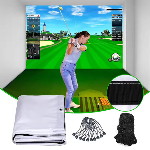 Pro Golf Simulation Curtain – Equipped with Probe & Safety Hook for Indoor/Outdoor Training