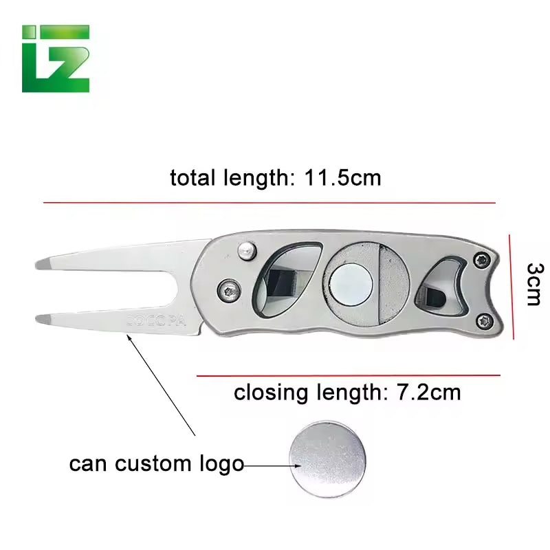 Newly Fashioned Stainless Steel Golf Divot Tool – High-Quality Metal Fork for Green Repair(Black)