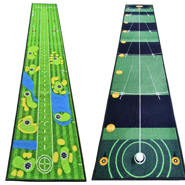 2-in-1 Golf Chipping & Putting Trainer Mat – Portable with Auto Ball Return for Indoor/Outdoor Practice