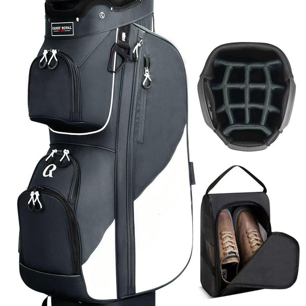 Golf Club Stand Bag, Durable Foldable Large Capacity Waterproof with 14 Dividers 6 Pockets
