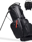 Men's Leather Golf Stand Bag | 14-Divider Waterproof PU Golf Bag | Lightweight Portable 7-14 Divider Golf Bag
