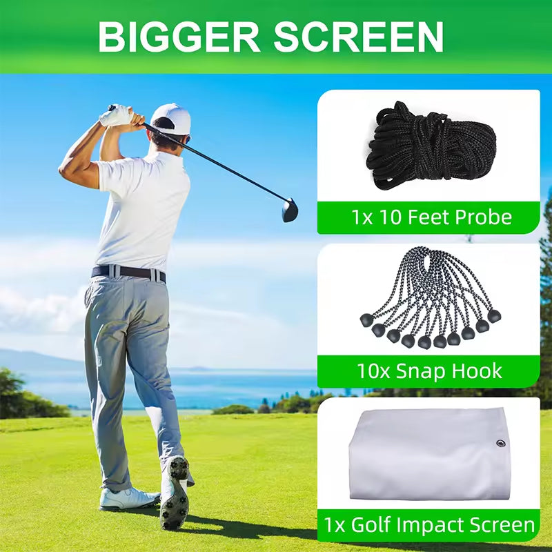 Pro Golf Simulation Curtain – Equipped with Probe & Safety Hook for Indoor/Outdoor Training