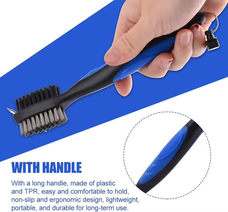 ortable Golf Club Brush Tool Kit Club Cleaner Cleaning Brush With Retractable Extension Cord and Clip