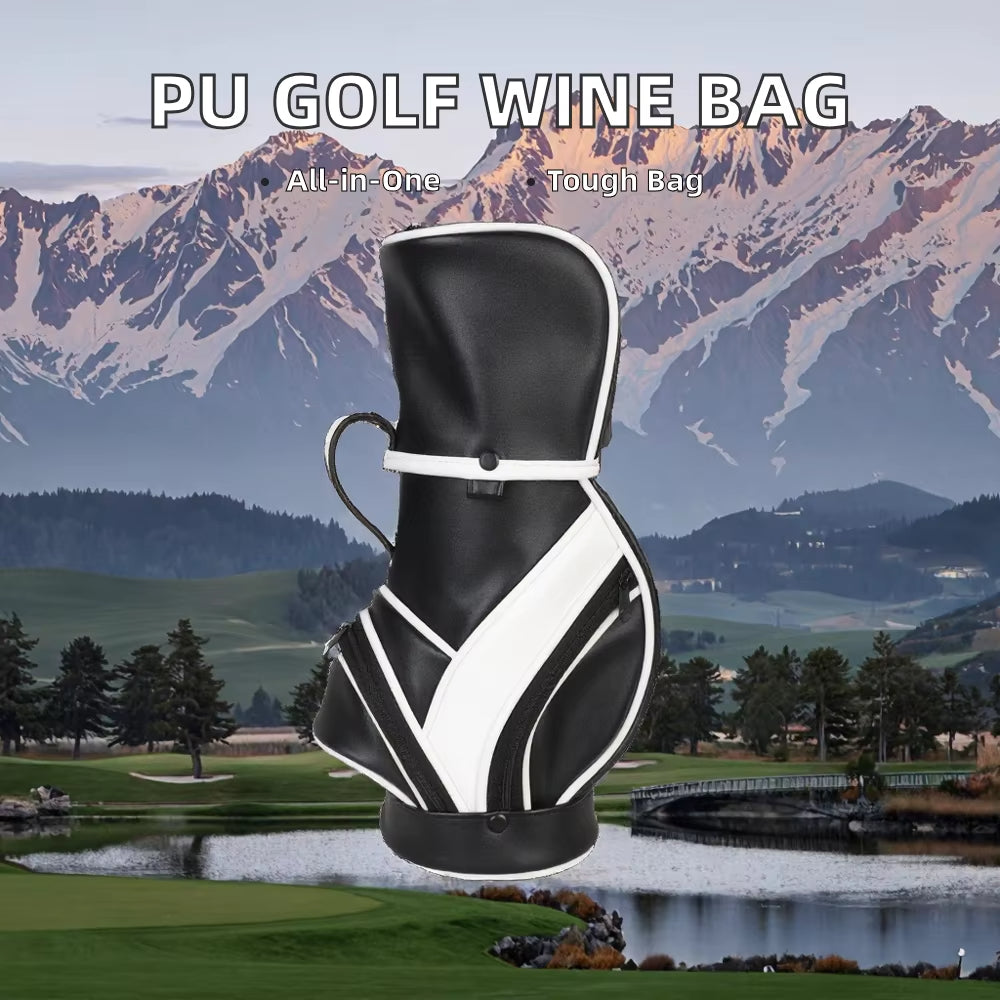 Mini Portable PU Golf Bag - Multifunctional Design with Wine Organizer, Ideal for Storing Golf Accessories