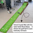 Wooden Golf Putting Mat with Auto Ball Return – Indoor Practice Mat, Velvet Surface