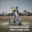 Men's Leather Golf Stand Bag | 14-Divider Waterproof PU Golf Bag | Lightweight Portable 7-14 Divider Golf Bag