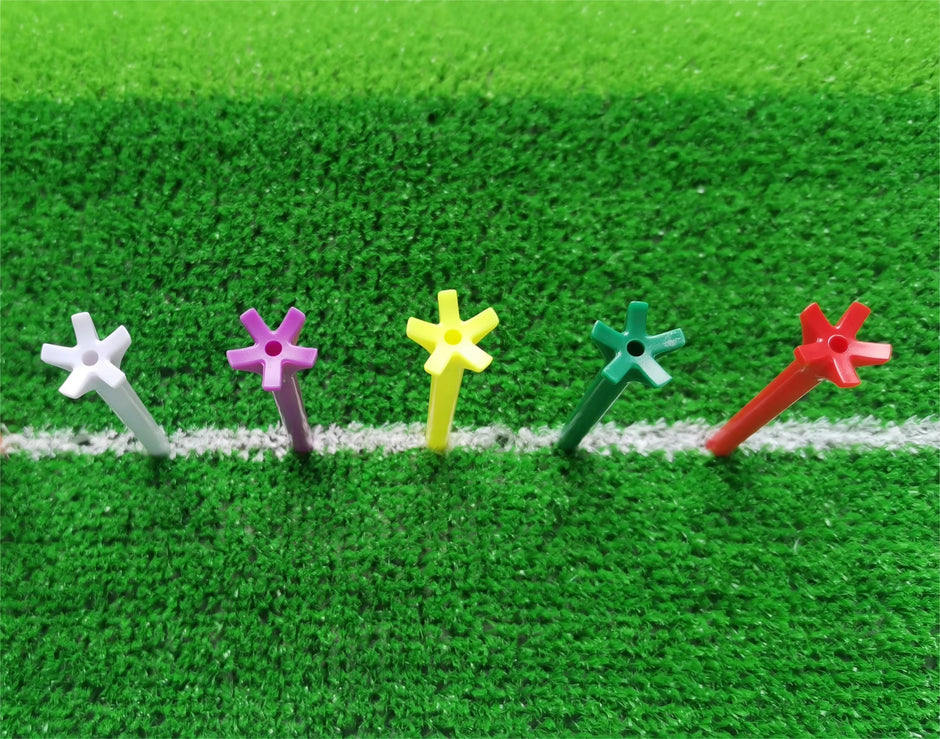 Colorful stripe 5 Prong Plastic Golf Tees, New design Plastic Golf Tees More Durable and Stable Tee