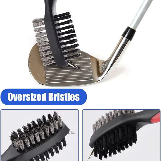 ortable Golf Club Brush Tool Kit Club Cleaner Cleaning Brush With Retractable Extension Cord and Clip