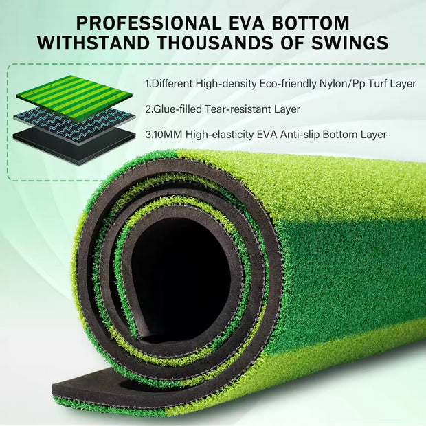 High Quality Professional Thickening Golf Hitting Mat for Indoor Outdoor,Tri-Turf Practice Mat,Golf Training Aids Mat