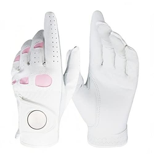 FINGER Women’s Leather Golf Glove (1 Pack) - With Ball Marker, Extra Grip, Left/Right Hand Options (S/M/L)