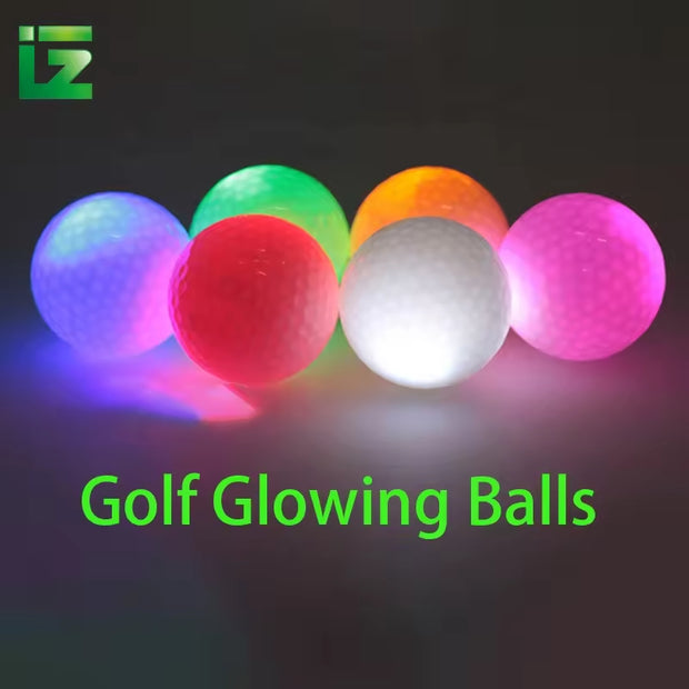 Colorful Long Time Bright LED Glow in the Dark 3 Layers Long Distance Surlyn Practice Golf Balls for Night Sports