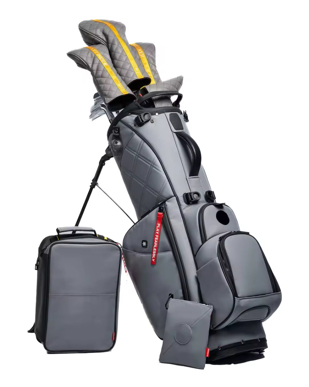 Men's Leather Golf Stand Bag | 14-Divider Waterproof PU Golf Bag | Lightweight Portable 7-14 Divider Golf Bag