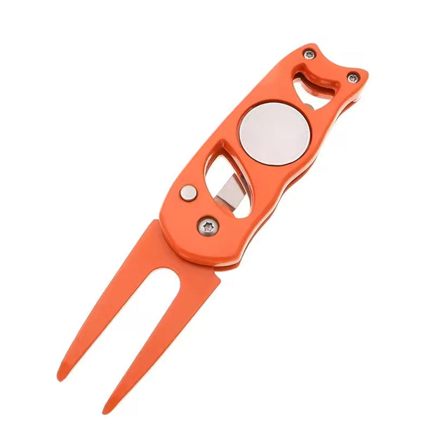Newly Fashioned Stainless Steel Golf Divot Tool – High-Quality Metal Fork for Green Repair(Black)