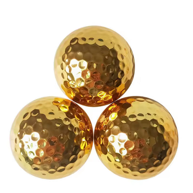 High Quality Gold and Silver 2 Pieces Urethane Plated Color Practice Golf Balls for Promotional Gifts