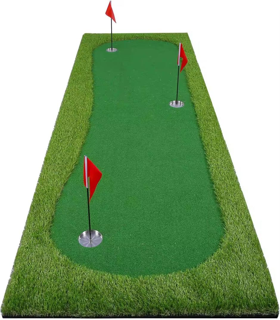 Golf Putter Green Mat Golf Training Mat Professional Golf Practice Mat Indoor/outdoor Green Long Challenge Putter
