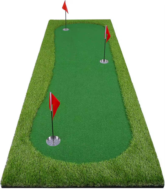 Golf Putter Green Mat Golf Training Mat Professional Golf Practice Mat Indoor/outdoor Green Long Challenge Putter