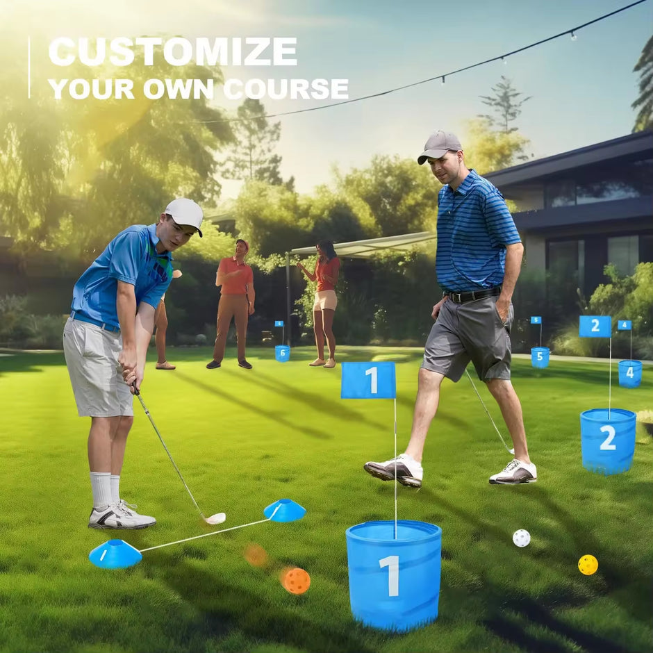 Golf Bucket Chipping Game – Ultimate Portable Set for Backyard, Outdoor & Beach Use