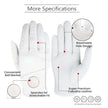 FINGER Women’s Leather Golf Glove (1 Pack) - With Ball Marker, Extra Grip, Left/Right Hand Options (S/M/L)