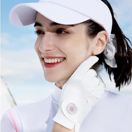 FINGER Women’s Leather Golf Glove (1 Pack) - With Ball Marker, Extra Grip, Left/Right Hand Options (S/M/L)