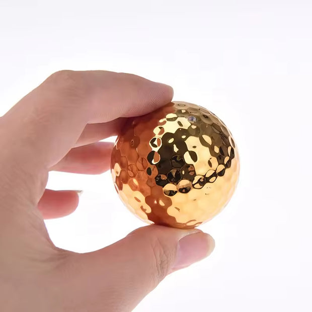 High Quality Gold and Silver 2 Pieces Urethane Plated Color Practice Golf Balls for Promotional Gifts
