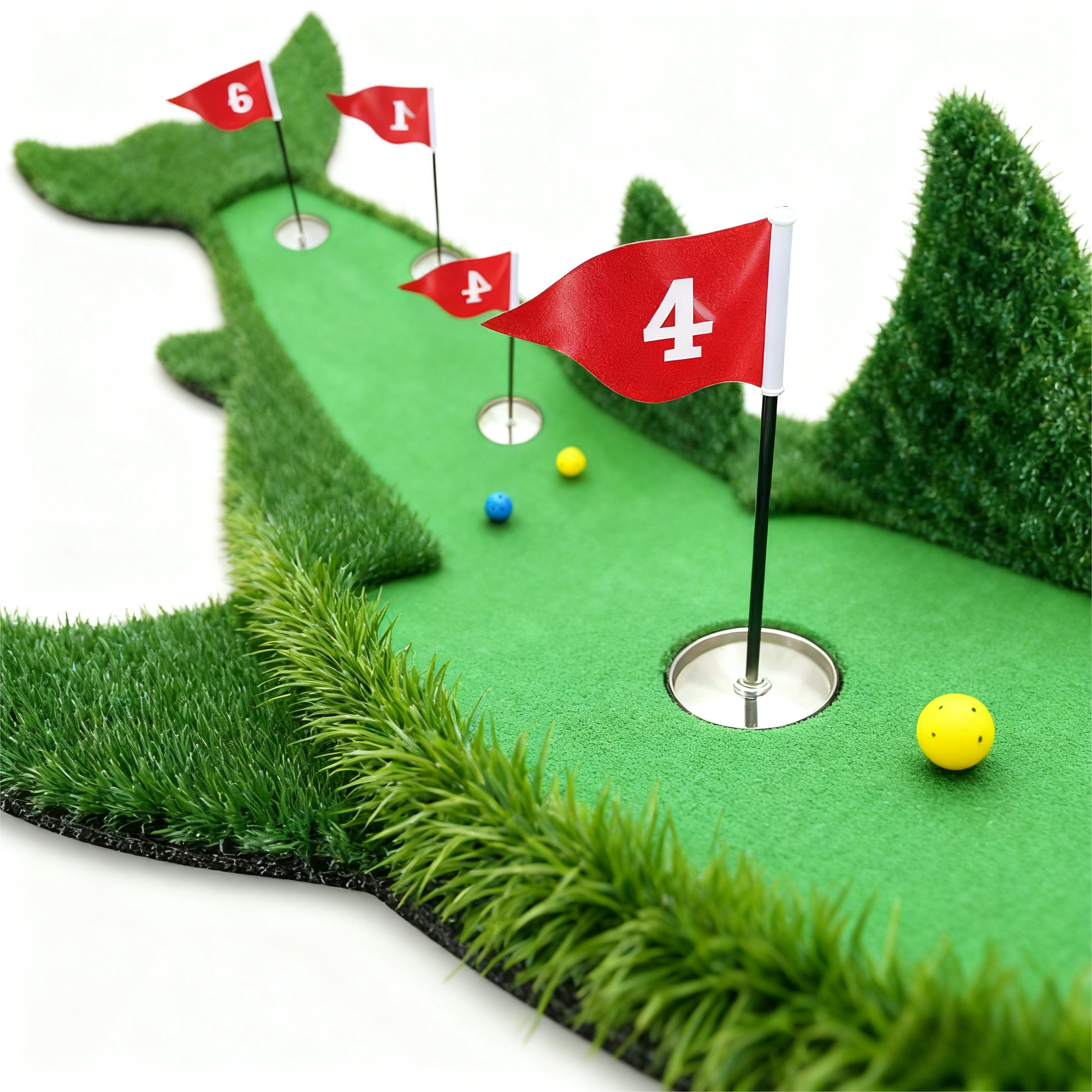 Shark-Shaped Golf Practice Mat – Wear-Resistant & Durable for Indoor Home/Outdoor Training, Customizable Logo and Style