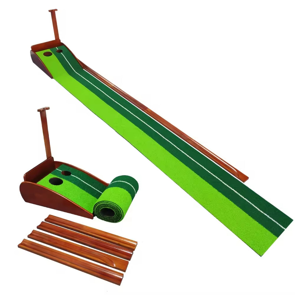 Mini Golf Putting Mat with Automatic Ball Return – Indoor/Outdoor Training Green