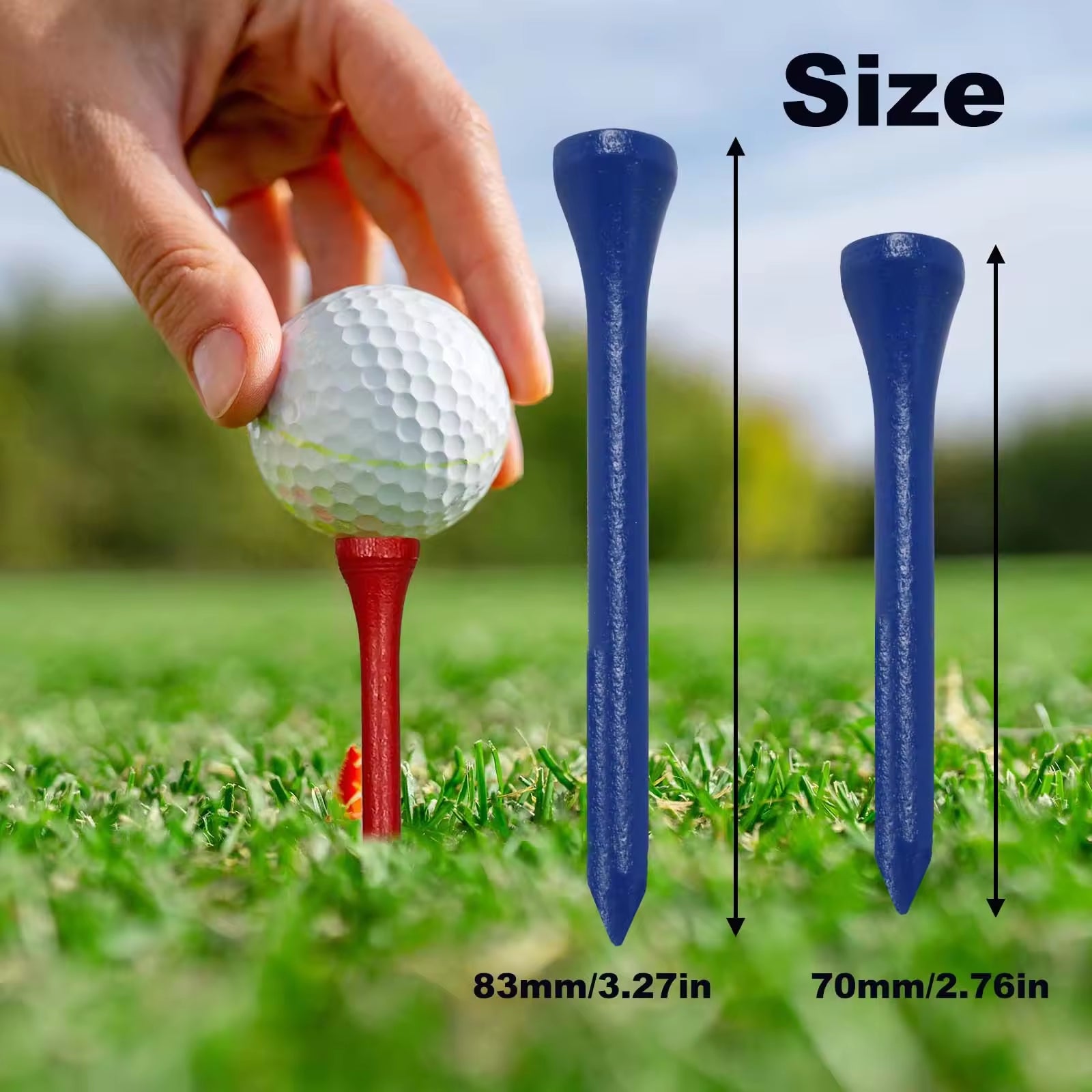 Wood Golf Tees High Quality 42mm 54mm 70mm 83mm Golf Tees(Blue)