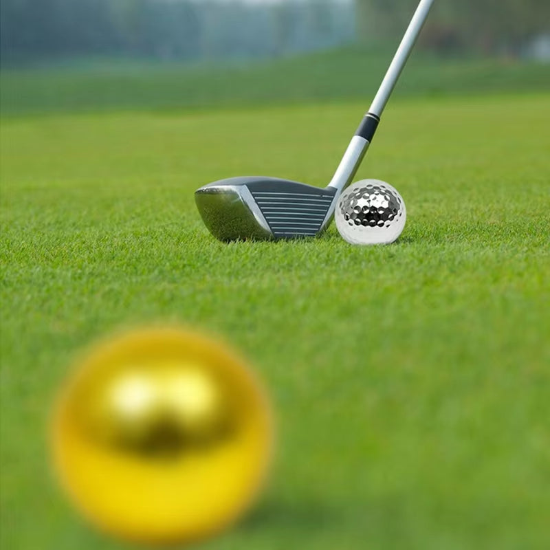 High Quality Gold and Silver 2 Pieces Urethane Plated Color Practice Golf Balls for Promotional Gifts