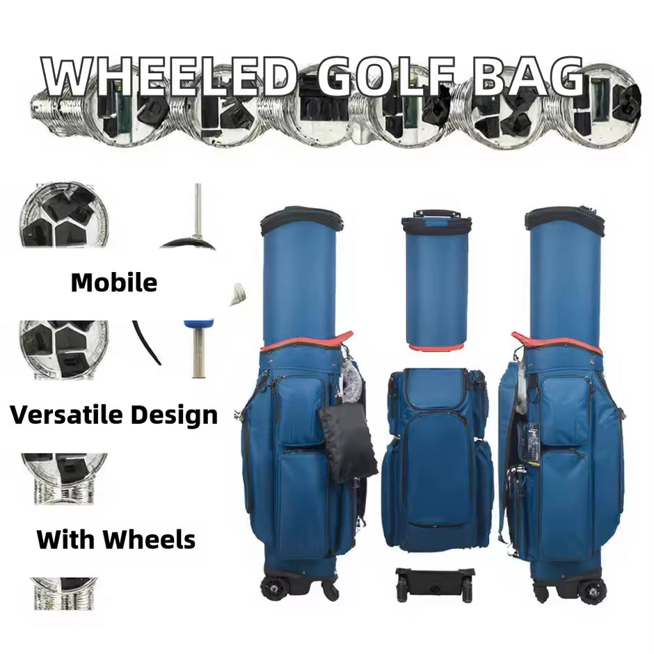 Durable Nylon Expandable Golf Travel Bag - Portable with Wheels & Multi-Functional Waterproof Design