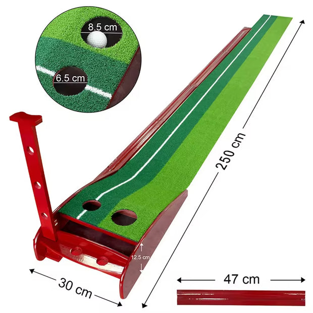 Mini Golf Putting Mat with Automatic Ball Return – Indoor/Outdoor Training Green