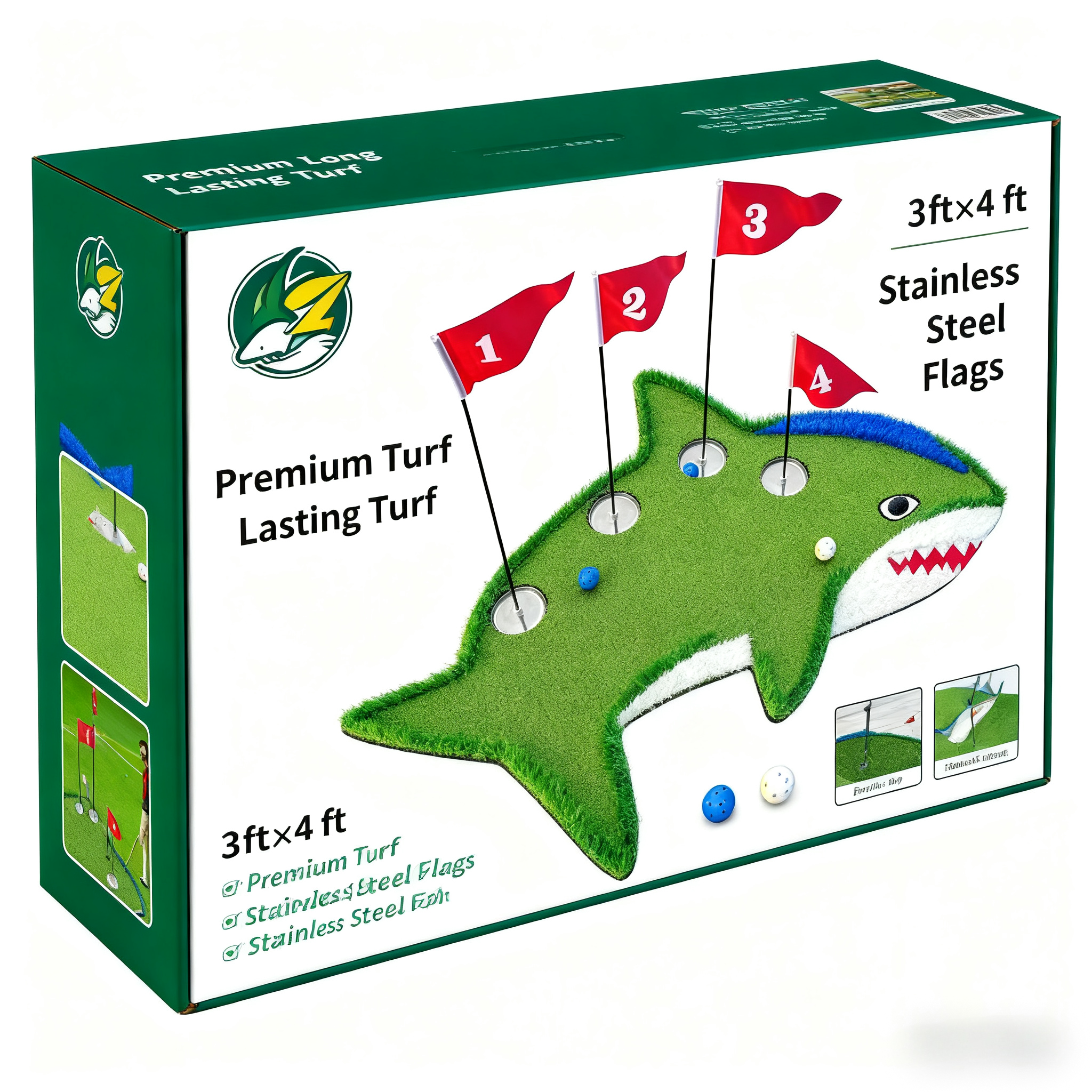 Creative Shark-Shaped Golf Practice Mat – Durable Wear-Resistant for Indoor/Outdoor Swing Drills