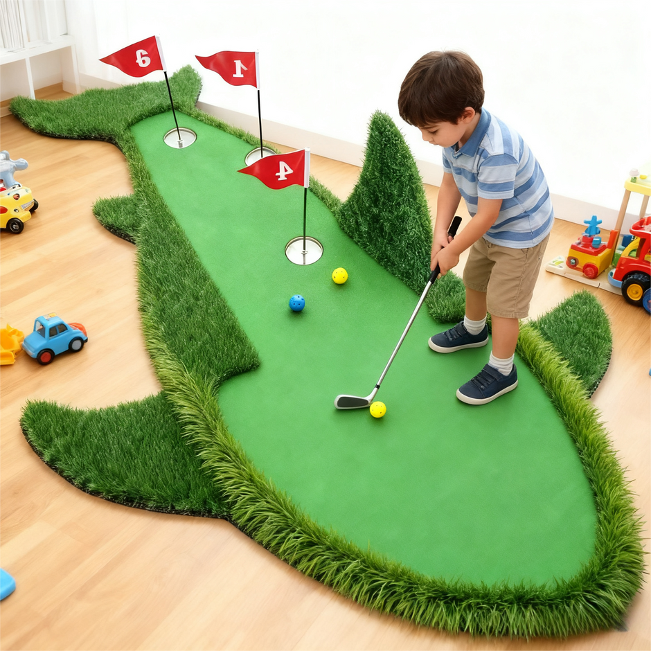 Shark-Shaped Golf Practice Mat – Wear-Resistant & Durable for Indoor Home/Outdoor Training, Customizable Logo and Style