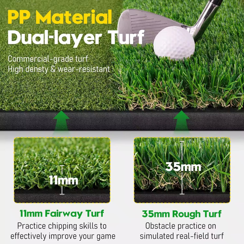 Dual-Turf Golf Mat,Golf Hitting Mats Practice Outdoor Indoor Golf Training Swing Chipping Mat