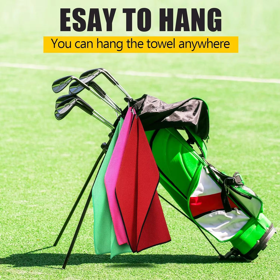 Premium Microfiber Golf Towel – Super Absorbent & Reusable for On-Course Club/Ball Cleaning