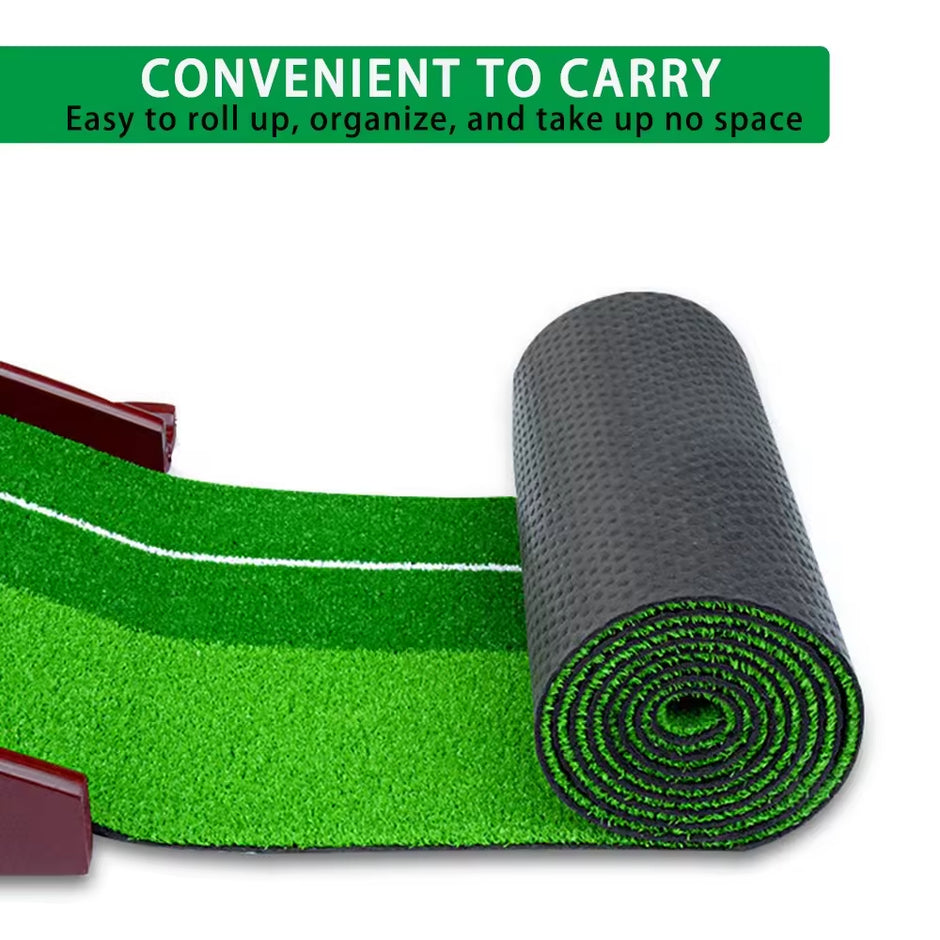 Mini Golf Putting Mat with Automatic Ball Return – Indoor/Outdoor Training Green