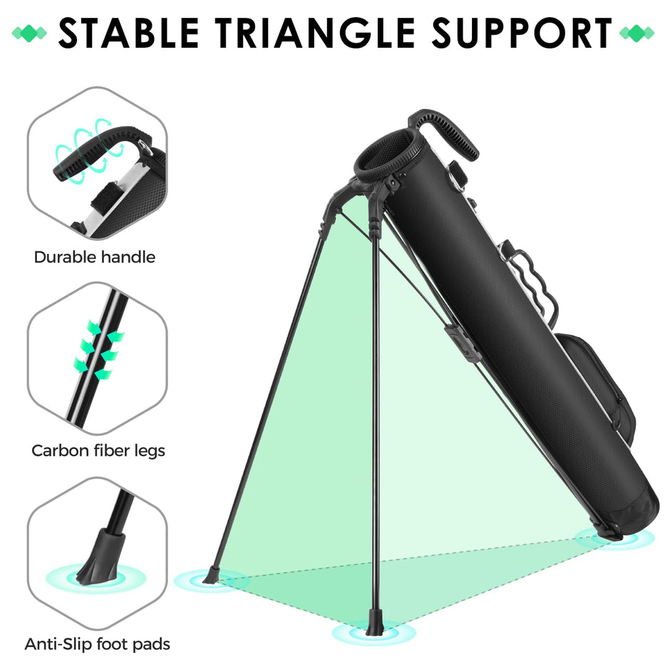 Lightweight Golf Stand Bag - Small Size for Driving Range/Par 3/Executive Courses