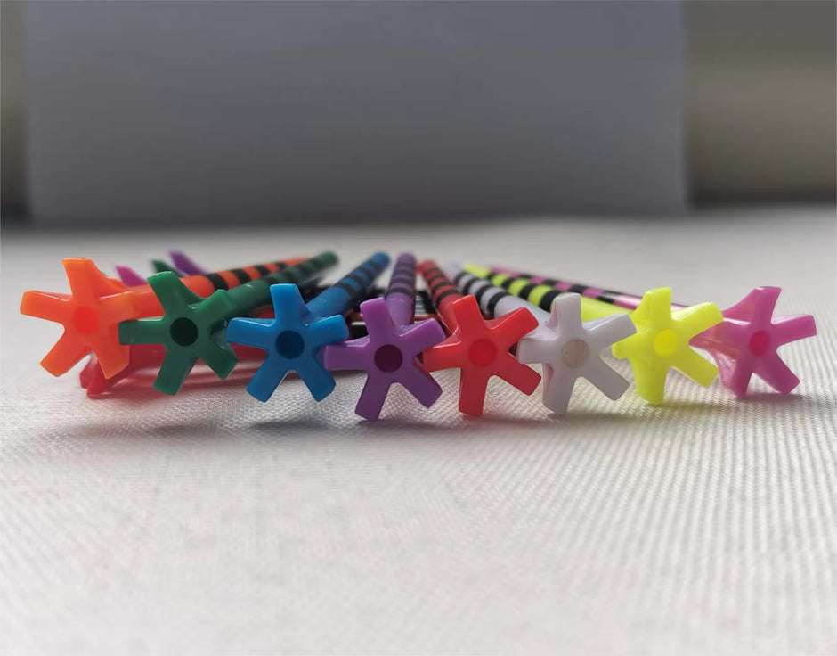 Colorful stripe 5 Prong Plastic Golf Tees, New design Plastic Golf Tees More Durable and Stable Tee