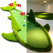 Shark-Shaped Golf Practice Mat – Wear-Resistant & Durable for Indoor Home/Outdoor Training, Customizable Logo and Style