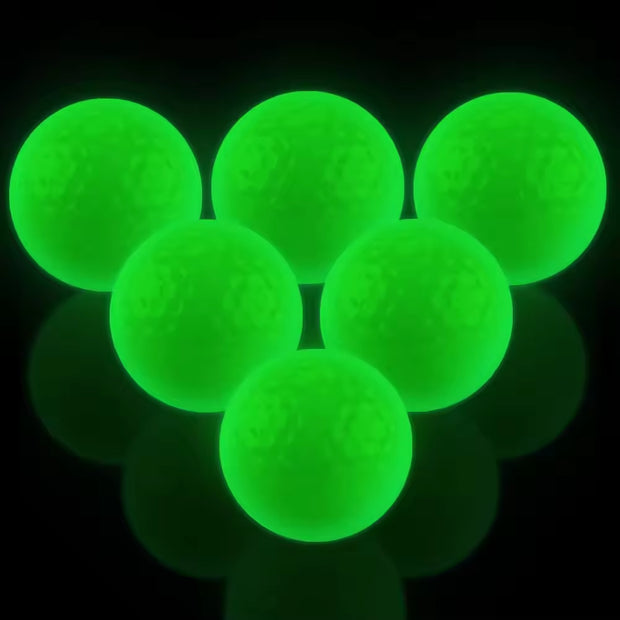 Two Pieces Colorful Long Distance Bright Glow Luminous Surlyn Practice Golf Balls for Outdoor Night Sports