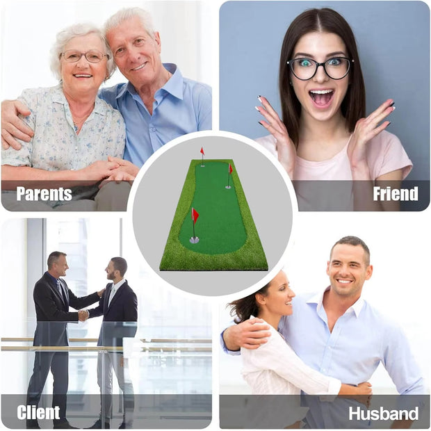 Golf Putter Green Mat Golf Training Mat Professional Golf Practice Mat Indoor/outdoor Green Long Challenge Putter