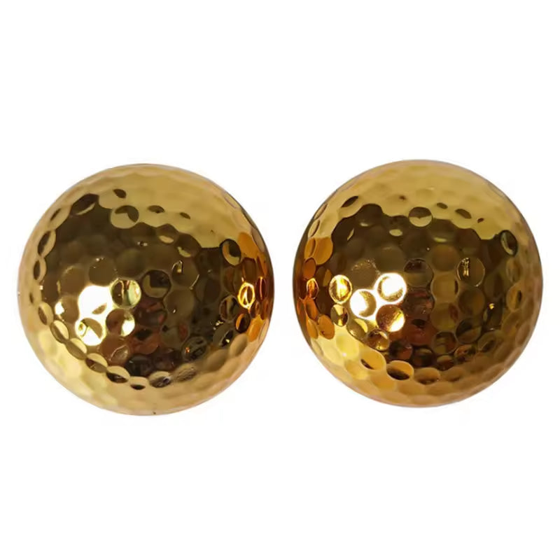 High Quality Gold and Silver 2 Pieces Urethane Plated Color Practice Golf Balls for Promotional Gifts