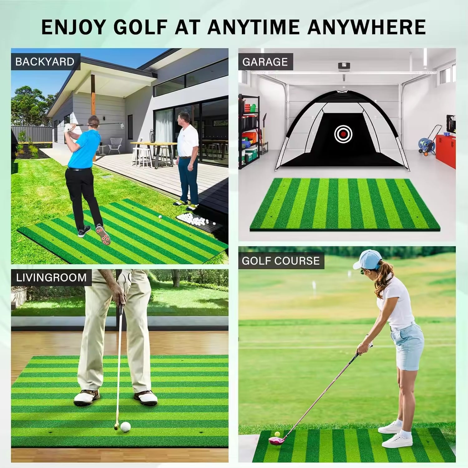 High Quality Professional Thickening Golf Hitting Mat for Indoor Outdoor,Tri-Turf Practice Mat,Golf Training Aids Mat
