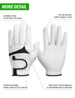 Men & Women’s Golf Glove - Premium Cabretta Leather (Soft Touch), Breathable Mesh, Non-Slip Palm Lift Grip