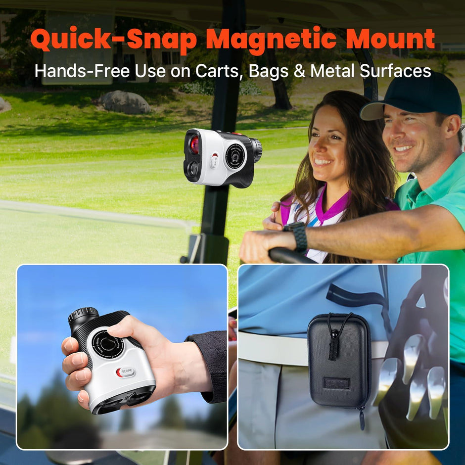 Golf Laser Rangefinder with Slope -7X Magnification, Magnet Stripe, 85% Transmission Lens for Golfing/Hunting