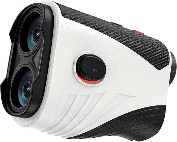 Golf Laser Rangefinder (1200 Yards, Pearl White) - Slope Function, 7X Magnification, IP54 Waterproof, Magnetic Strip & Rechargeable Battery, Pin Lock